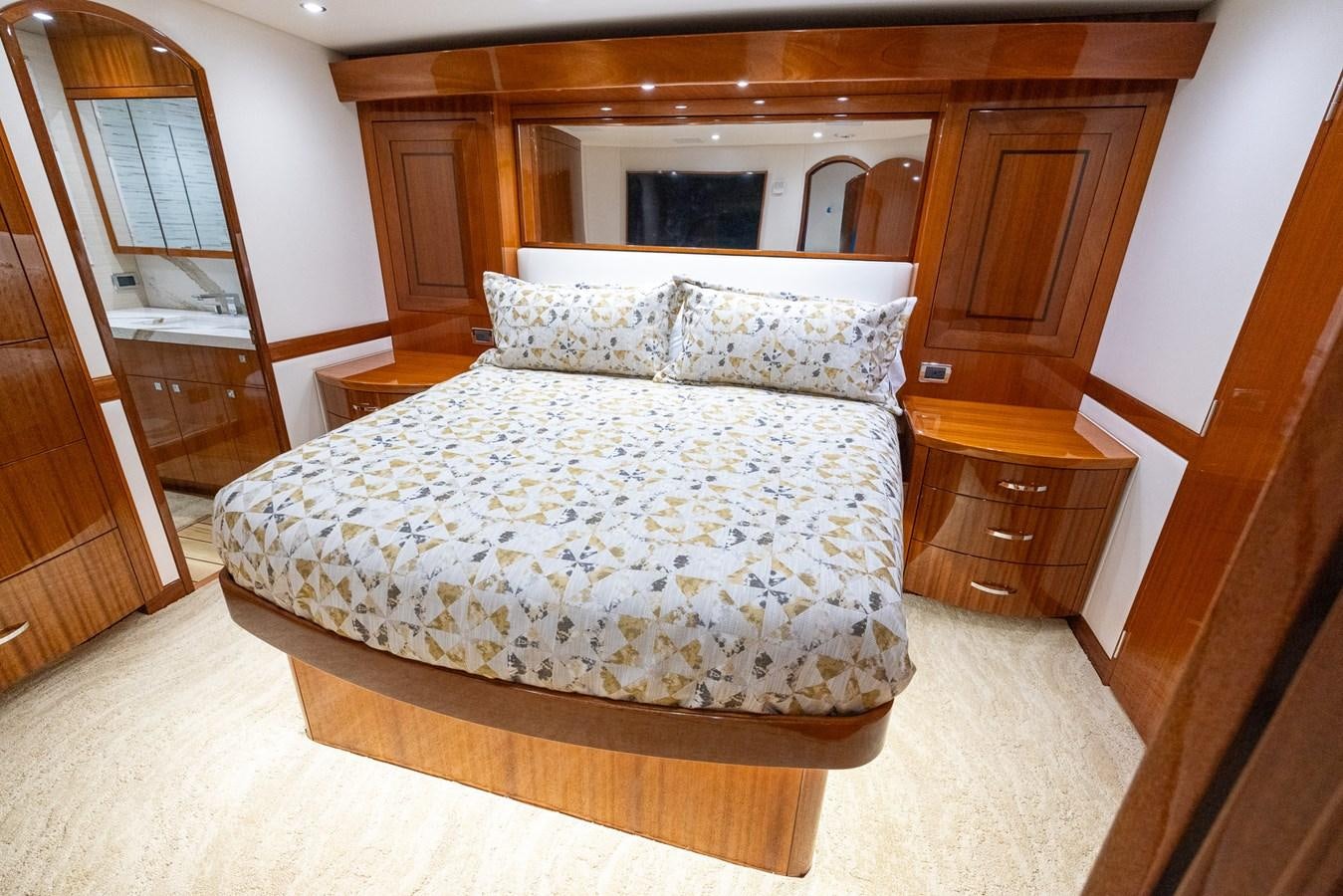a bed in a room aboard GT 70 Yacht for Sale