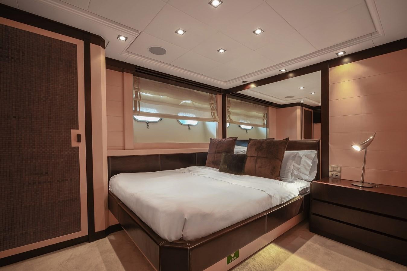 a bed in a room aboard LIBERDADE Yacht for Sale