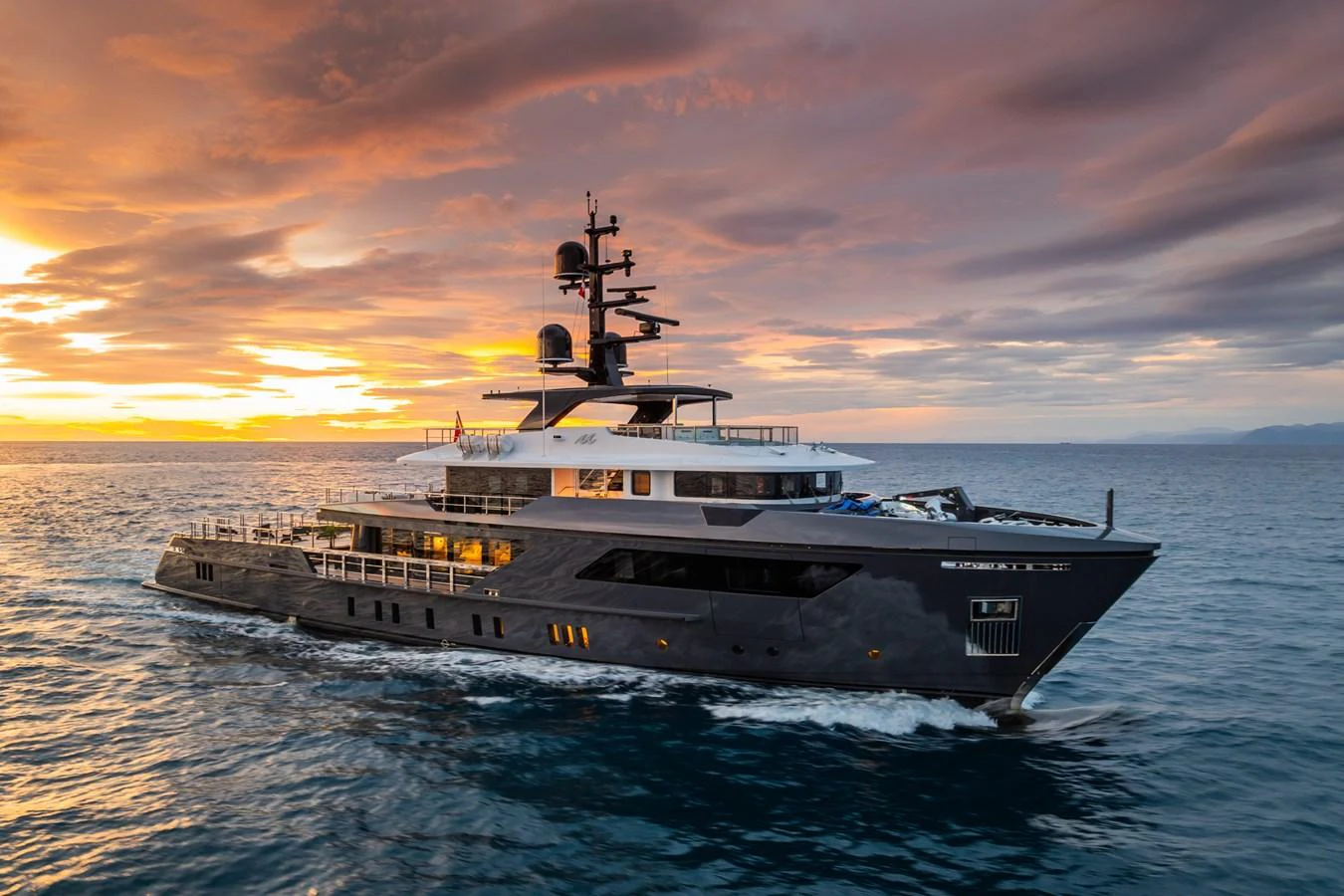 a ship in the water aboard M Yacht for Sale