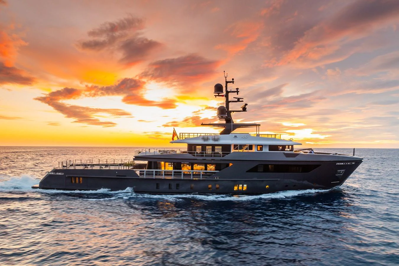 a boat on the water aboard M Yacht for Sale