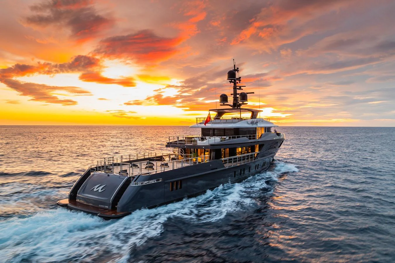 a boat in the water aboard M Yacht for Sale