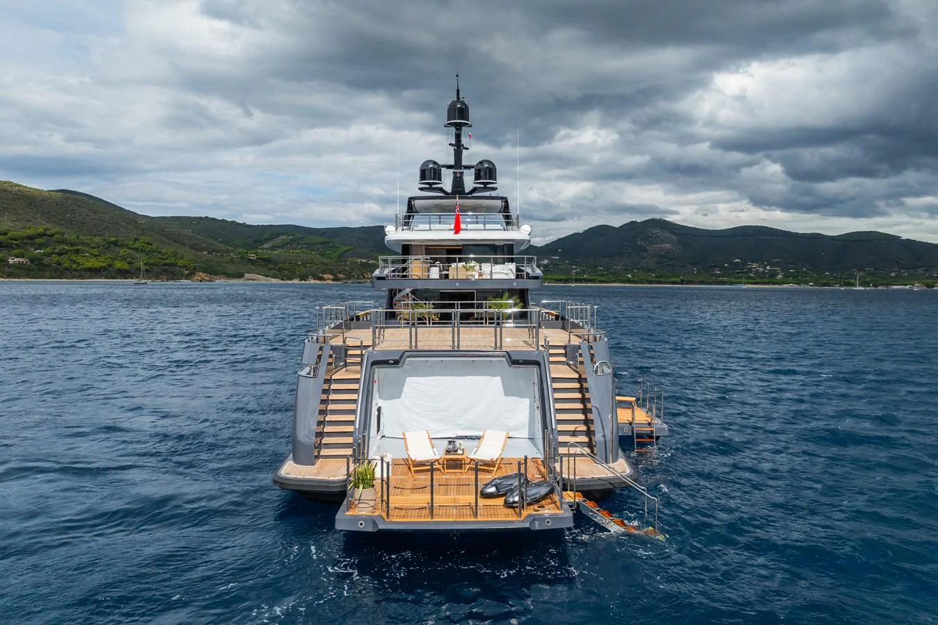 a boat in the water aboard M Yacht for Sale