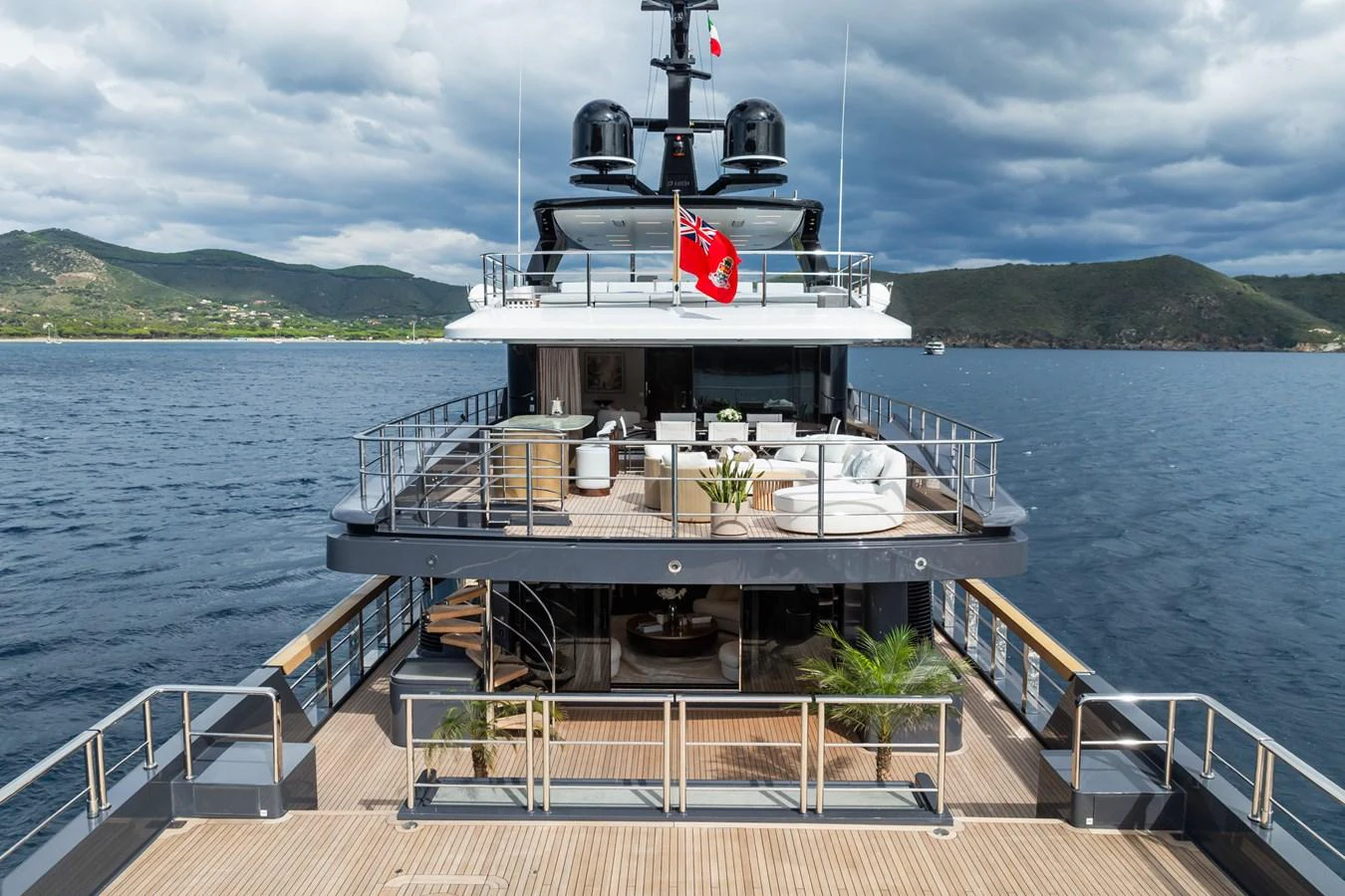 a ship on the water aboard M Yacht for Sale
