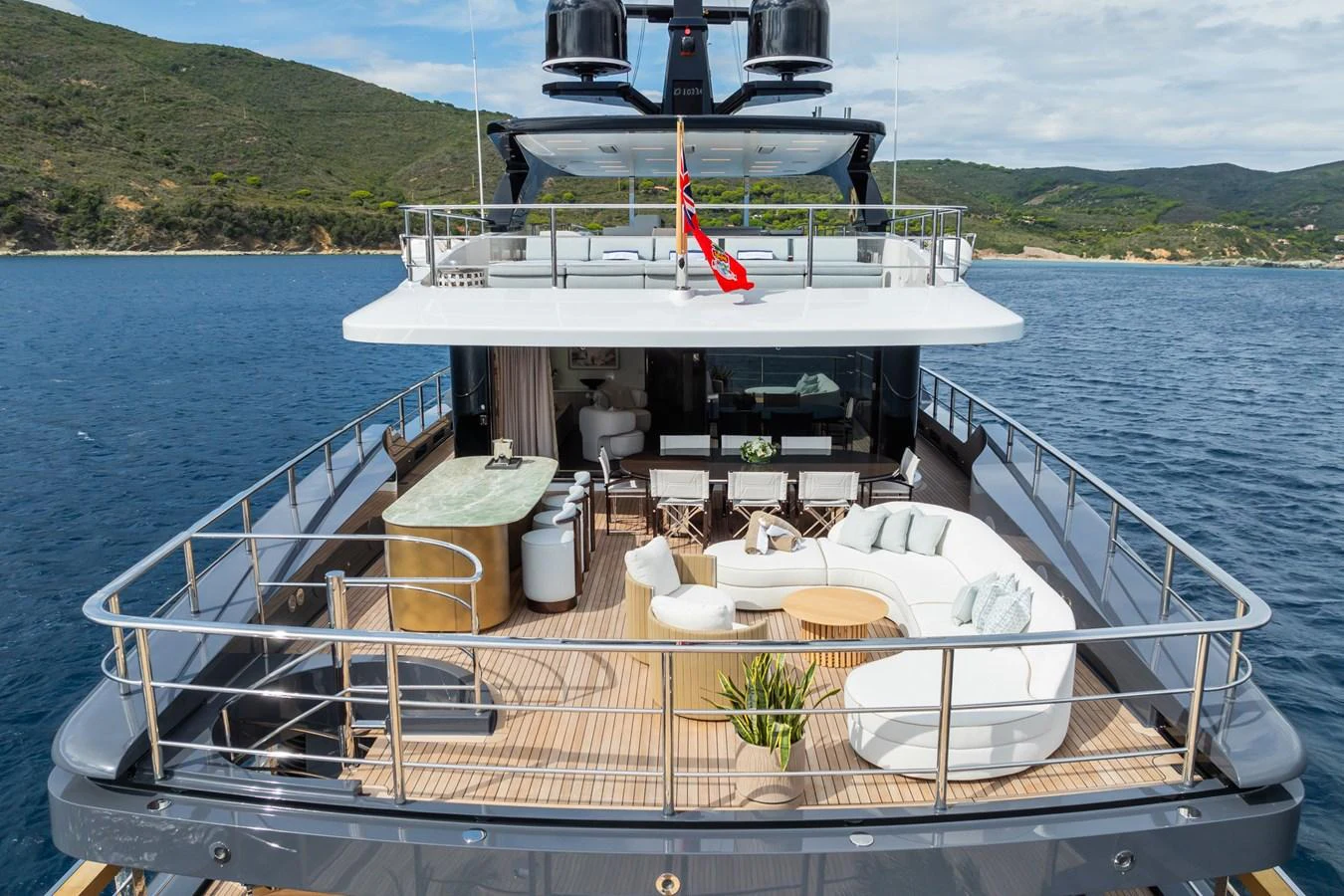 a boat on the water aboard M Yacht for Sale