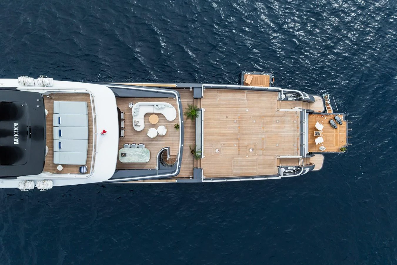 a group of rectangular objects on a blue surface aboard M Yacht for Sale