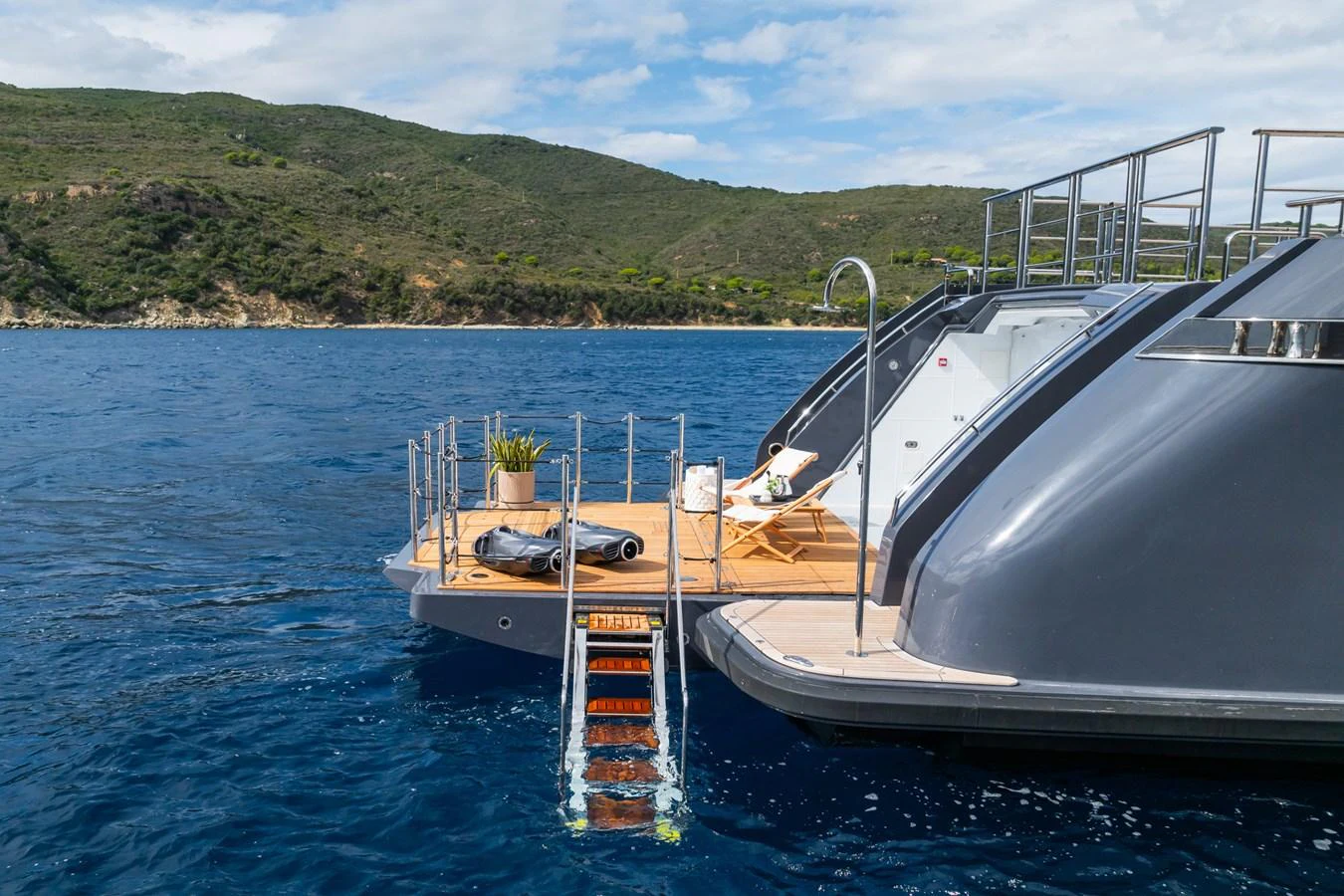 a boat on the water aboard M Yacht for Sale
