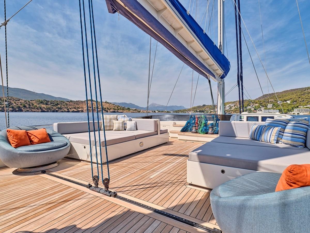 a boat on a deck aboard BOOBALE Yacht for Sale