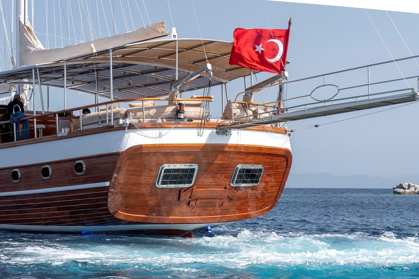 a boat on the water aboard L'ORIENT Yacht for Sale