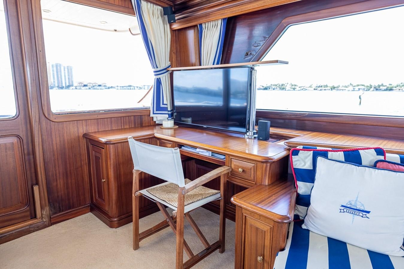 a room with a desk and a tv aboard 85 CLASSIC Yacht for Sale