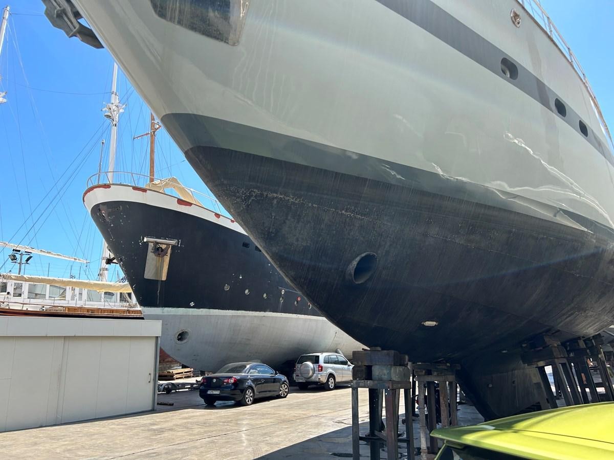 a large ship docked aboard MOTORSAILLOR Yacht for Sale