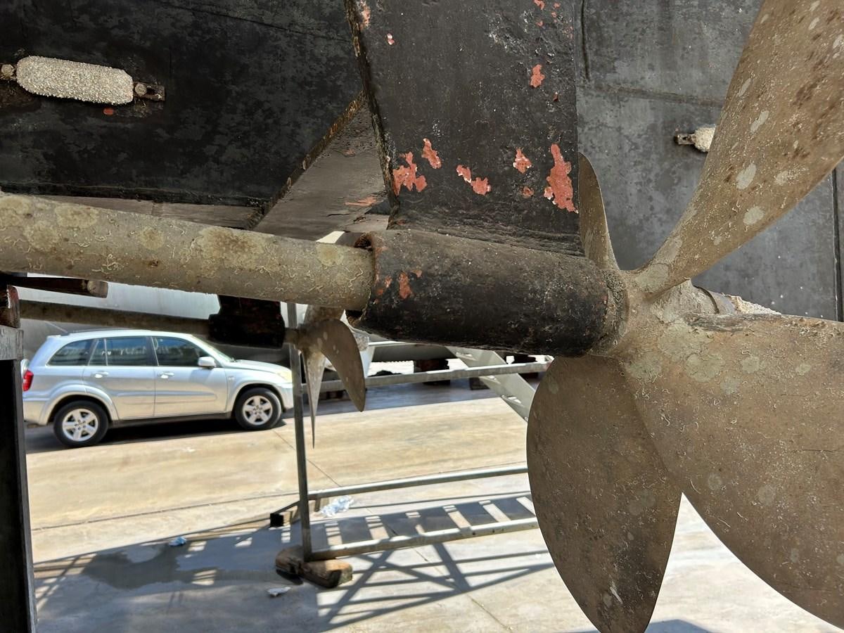 a car parked under a bridge aboard MOTORSAILLOR Yacht for Sale