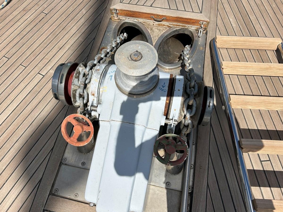 a close-up of a car engine aboard MOTORSAILLOR Yacht for Sale