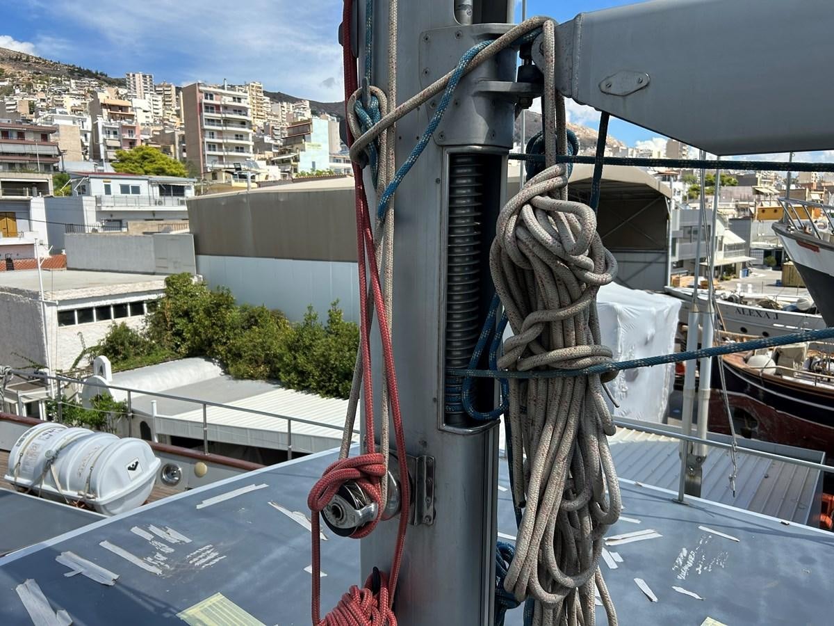 a person in a costume on a boat aboard MOTORSAILLOR Yacht for Sale