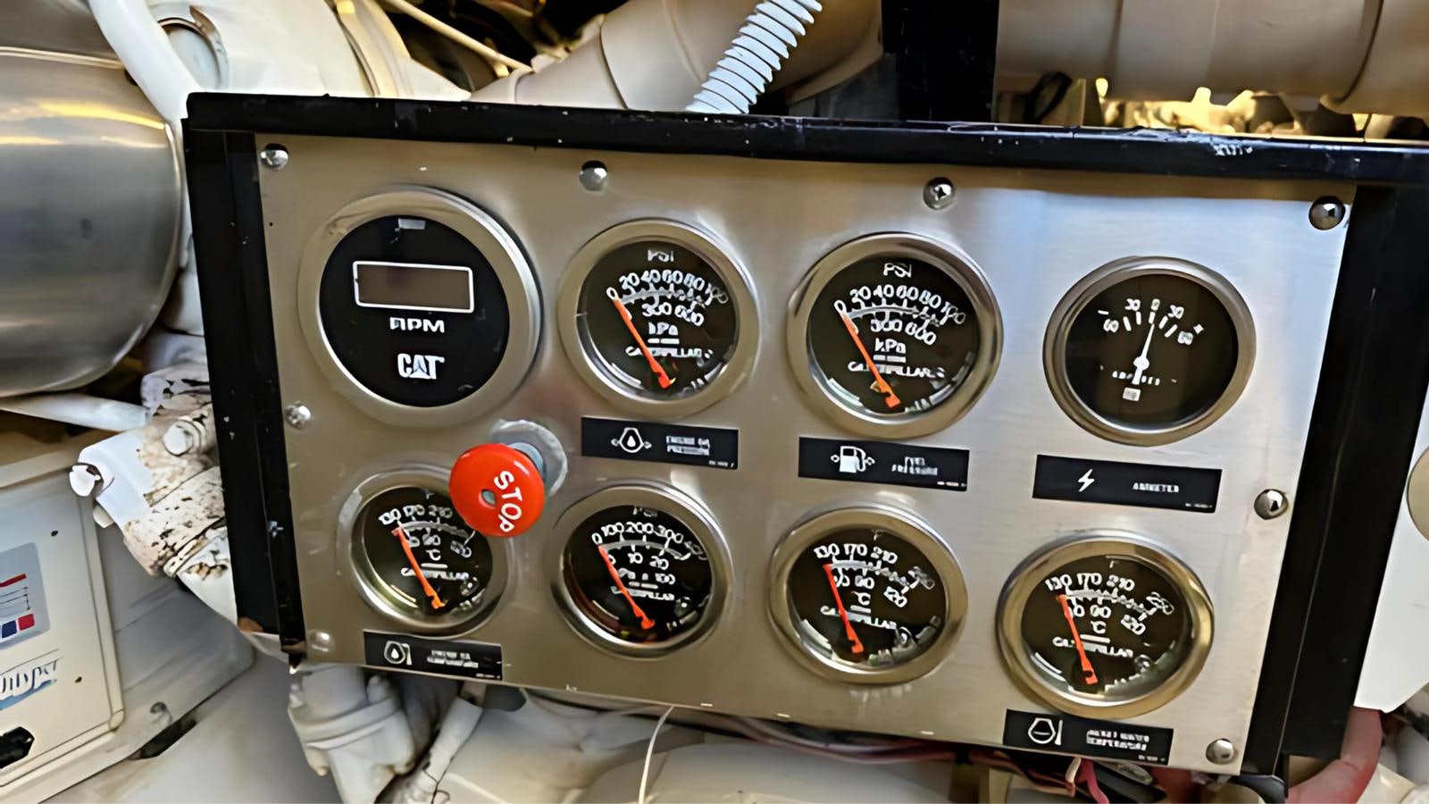 a close-up of a device aboard 1998 FERRETTI 80FT Yacht for Sale