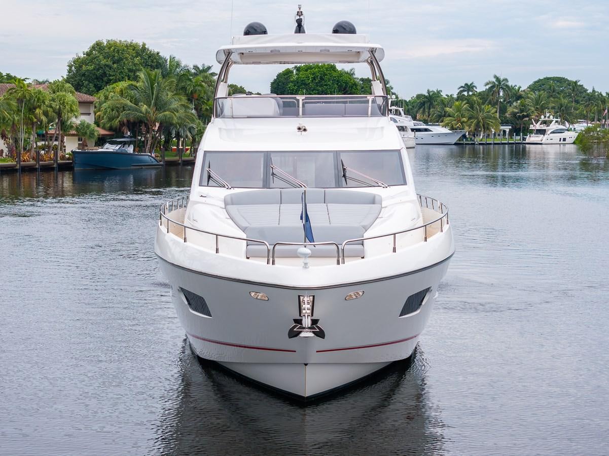a white boat in the water aboard 2018 SUNSEEKER 75 YACHT Yacht for Sale