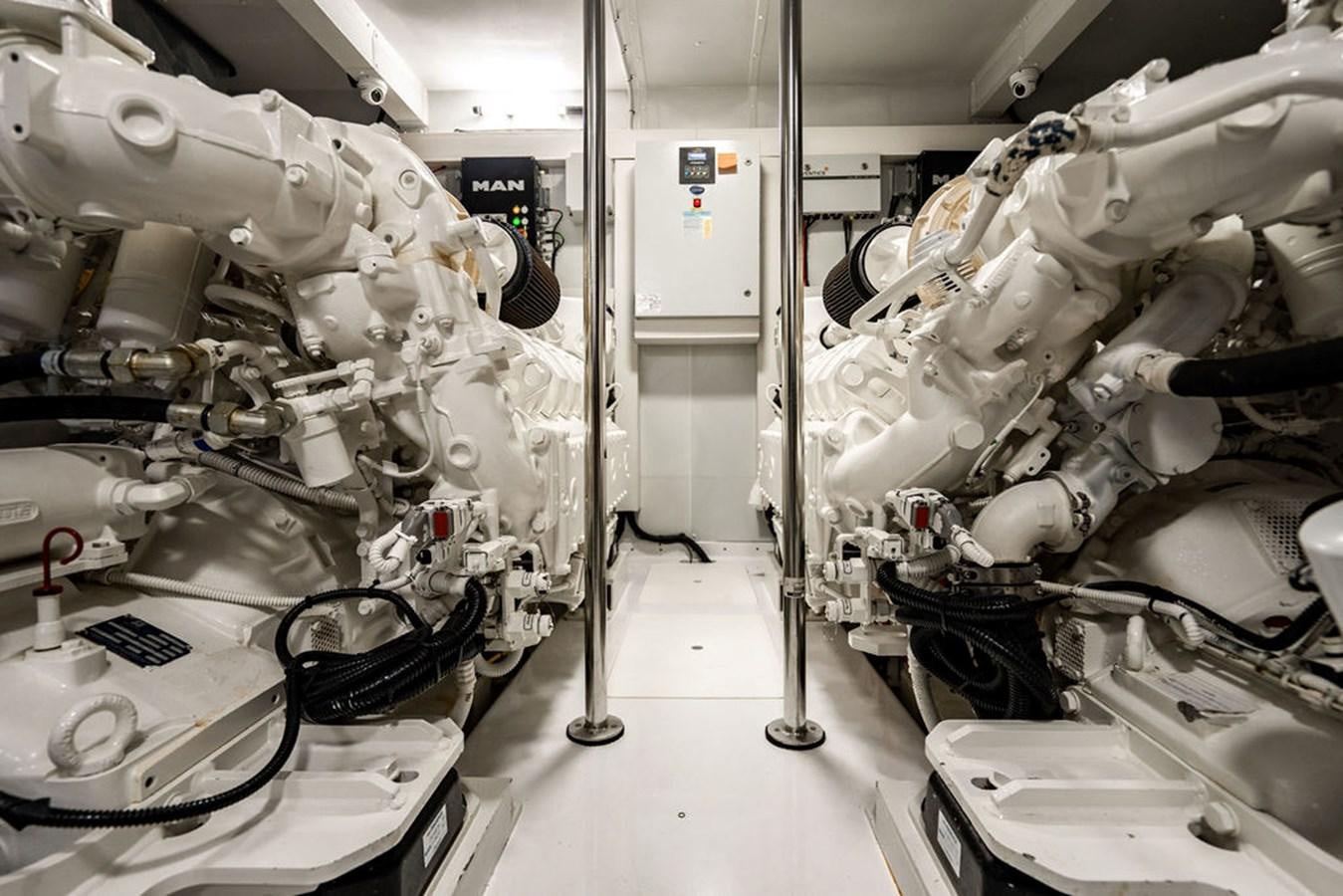 a room with many pipes aboard THE PERFECT MERITAGE Yacht for Sale