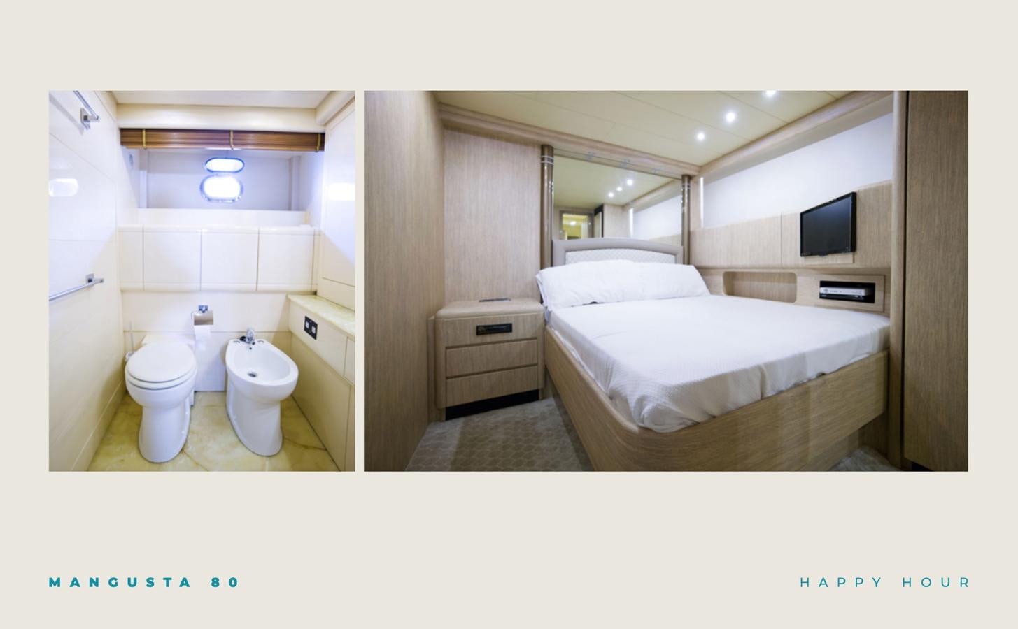 a bathroom with a bed and a sink aboard INFINITY Yacht for Sale