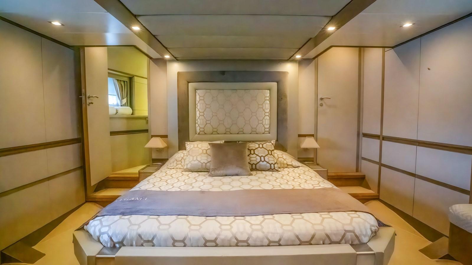 a large bed in a room aboard ELEGANCE OF CANNES Yacht for Sale