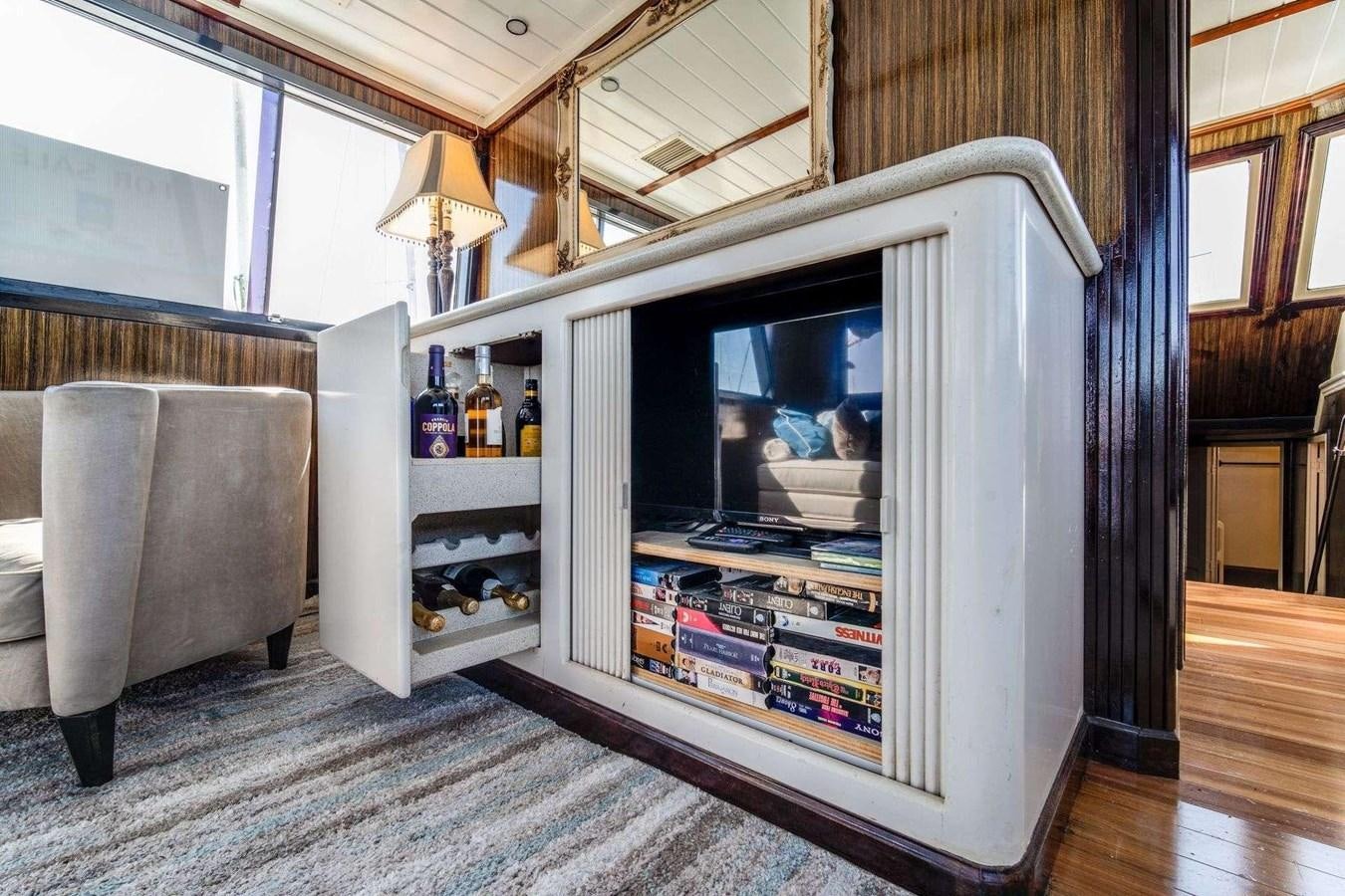 a room with a large mirror aboard SEA WOLF Yacht for Sale