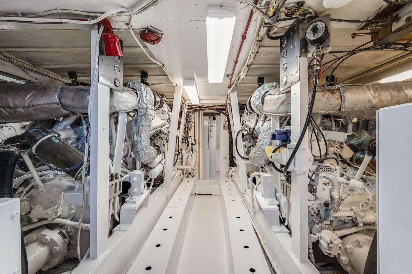 a room with pipes and equipment aboard SEA WOLF Yacht for Sale