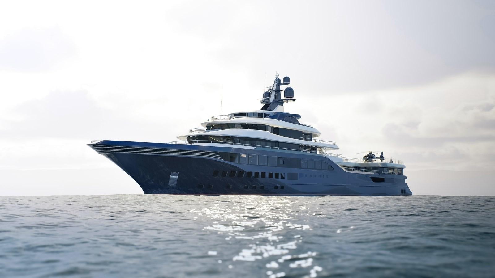 a large ship in the water aboard PROJECT RAPTOR Yacht for Sale