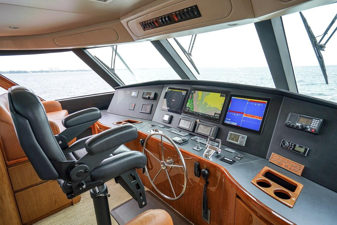 a vehicle with multiple monitors and controls aboard BENEDETTA Yacht for Sale
