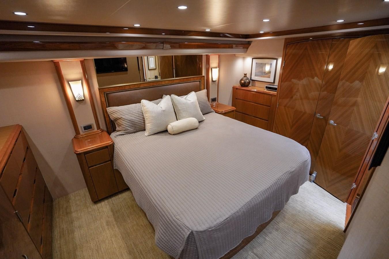 a bed in a hotel room aboard BENEDETTA Yacht for Sale
