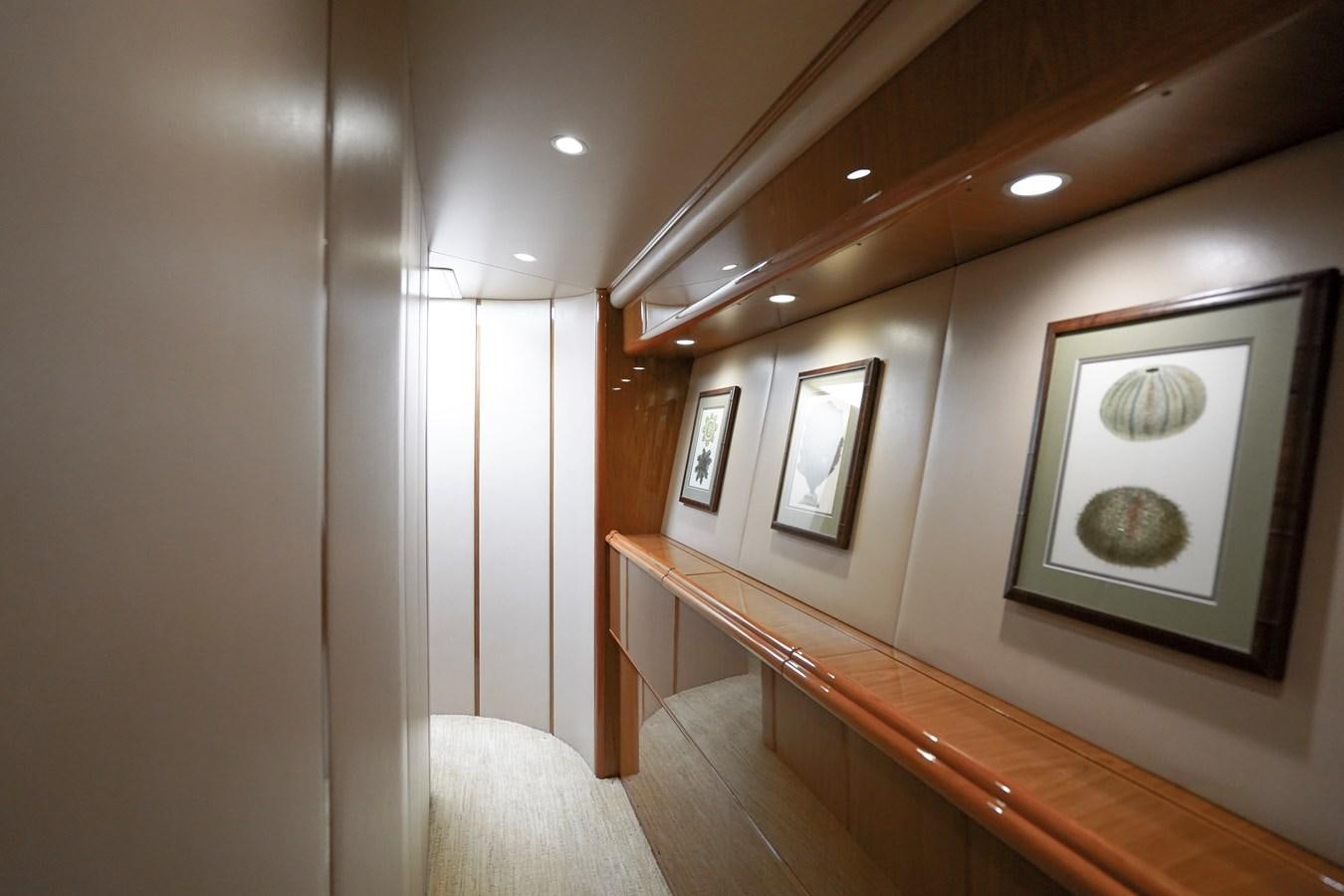 a room with a mirror and a bench aboard BENEDETTA Yacht for Sale