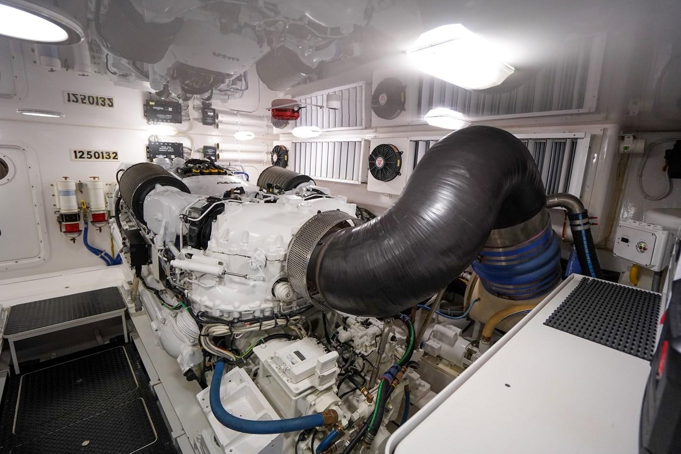 a machine with a large metal pipe aboard BENEDETTA Yacht for Sale
