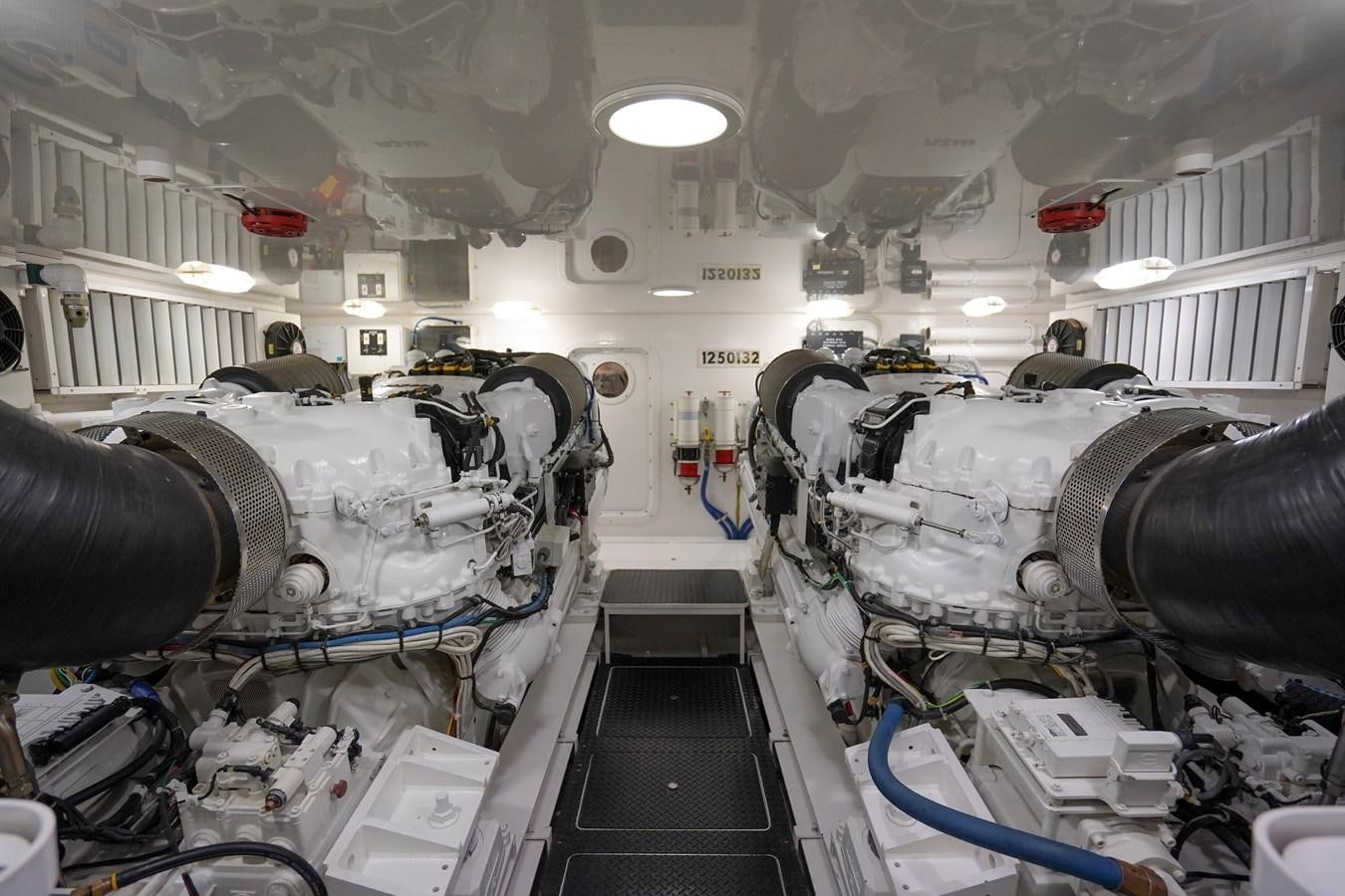 a room with tanks and machinery aboard BENEDETTA Yacht for Sale