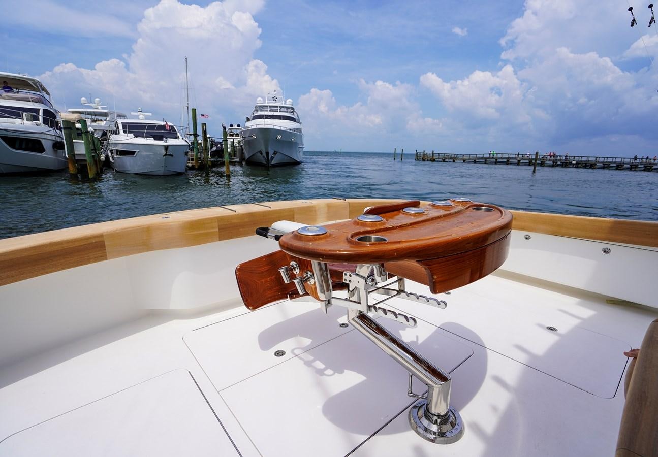 a boat on a deck aboard BENEDETTA Yacht for Sale