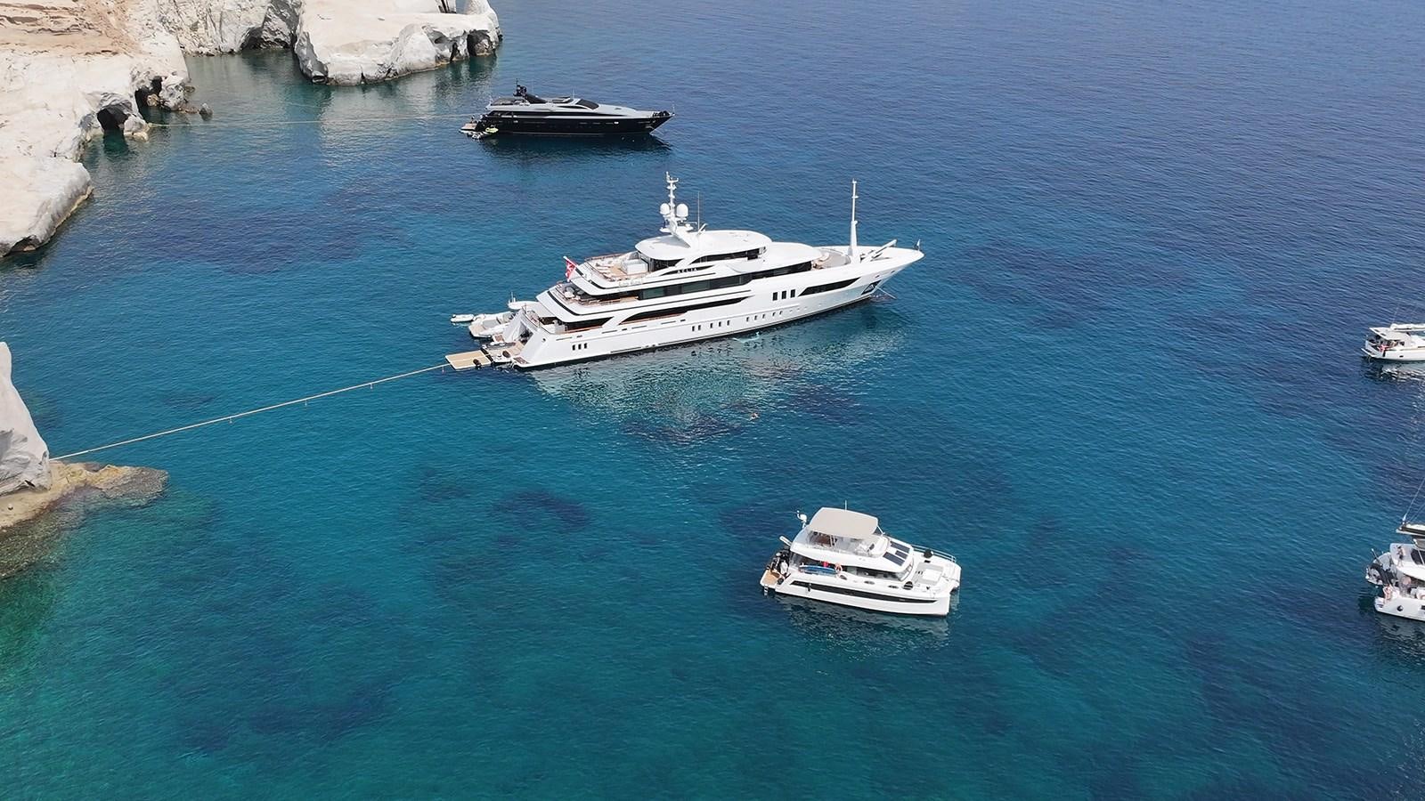 a group of boats in the water aboard AELIA Yacht for Sale