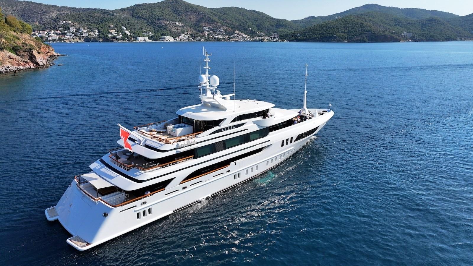 a boat in the water aboard AELIA Yacht for Sale