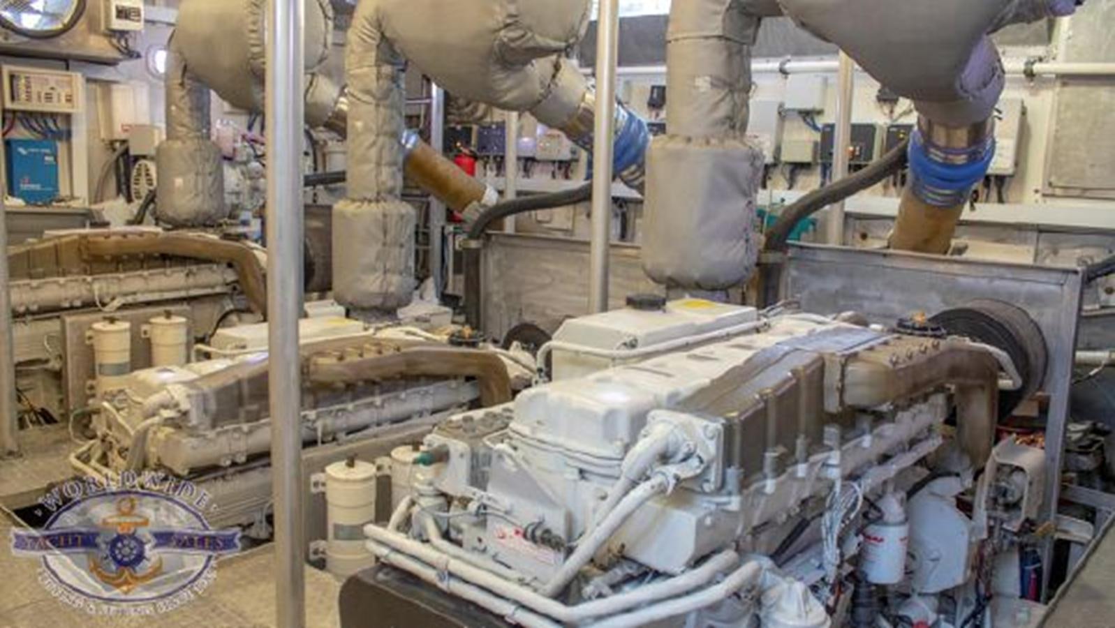 a machine with a large metal pipe aboard ISLAND SOUL Yacht for Sale