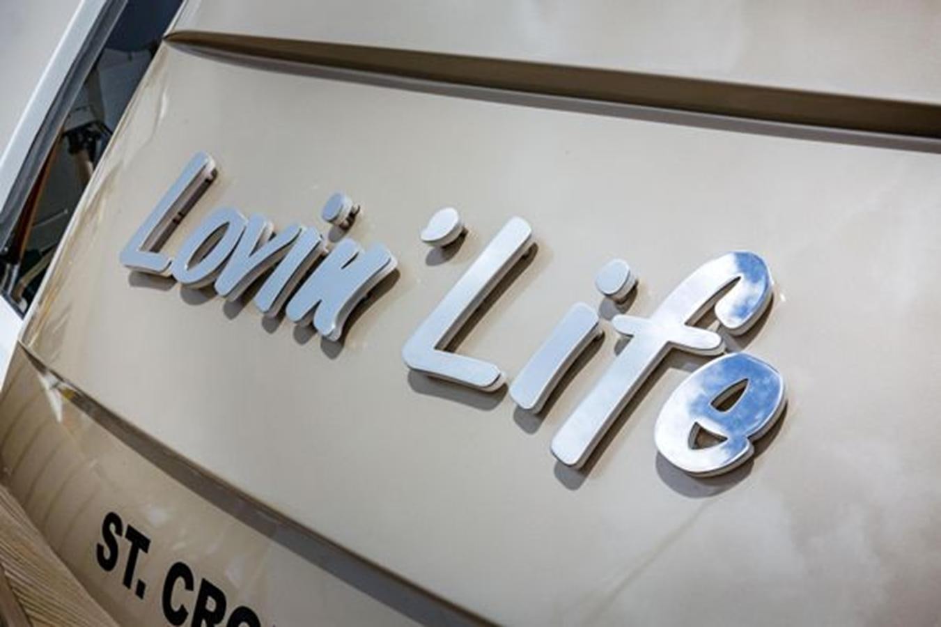 a white box with a logo aboard LOVIN LIFE Yacht for Sale