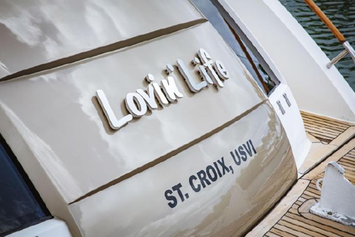 a white box with a black text on it aboard LOVIN LIFE Yacht for Sale