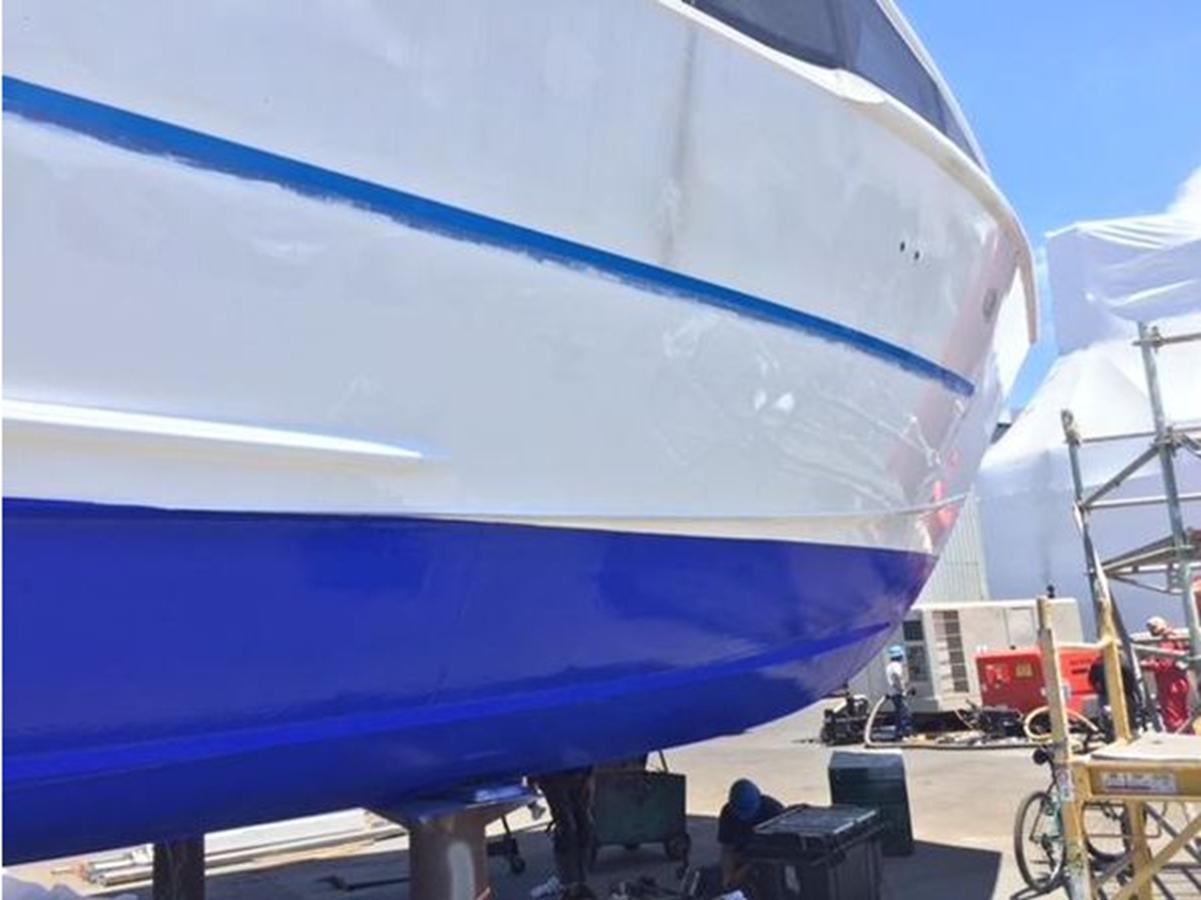 a large airplane is being prepared for a flight aboard F350TXR Yacht for Sale