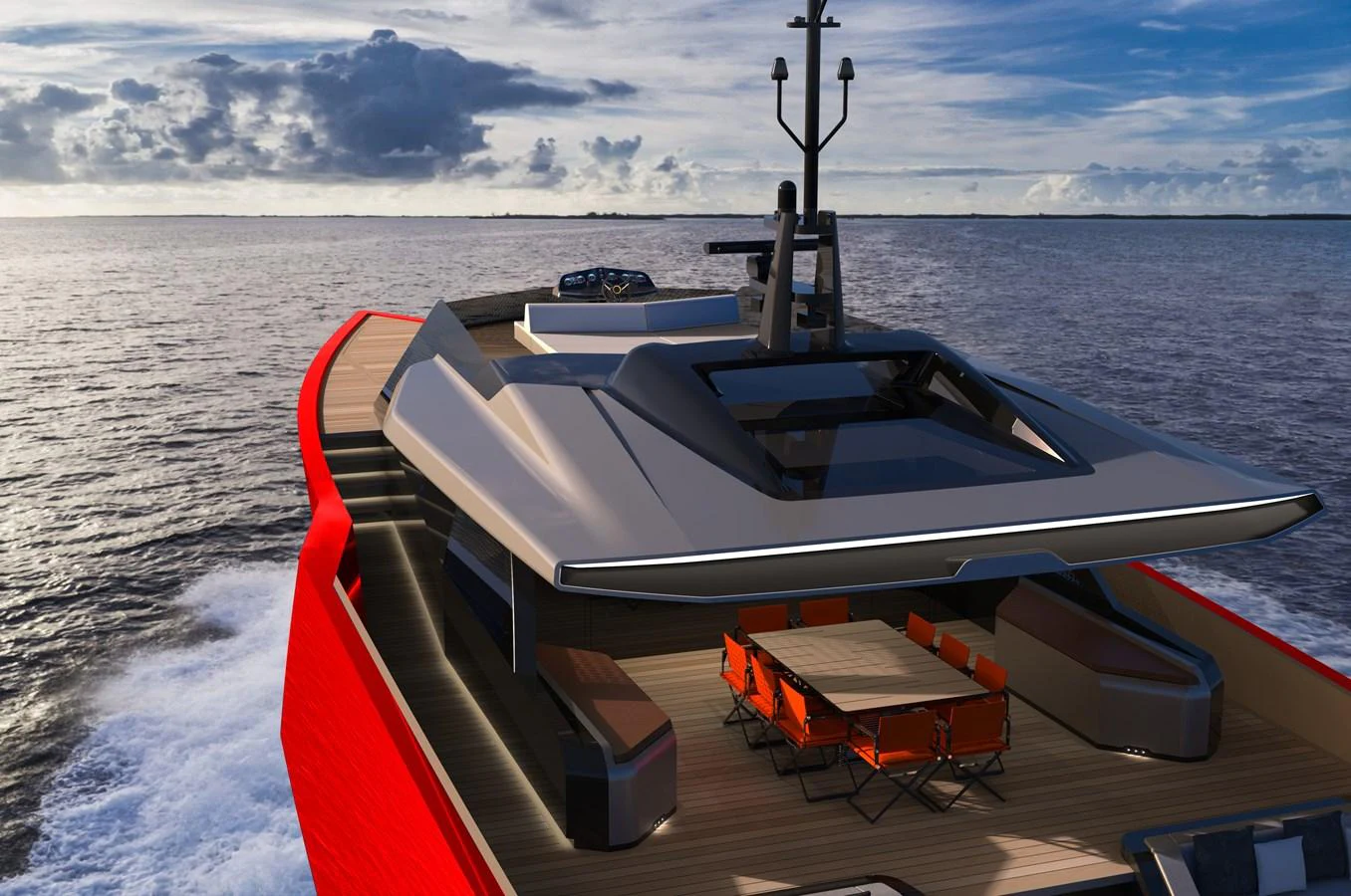 a boat on the water aboard TRIBALE ESSENCE 125 Yacht for Sale