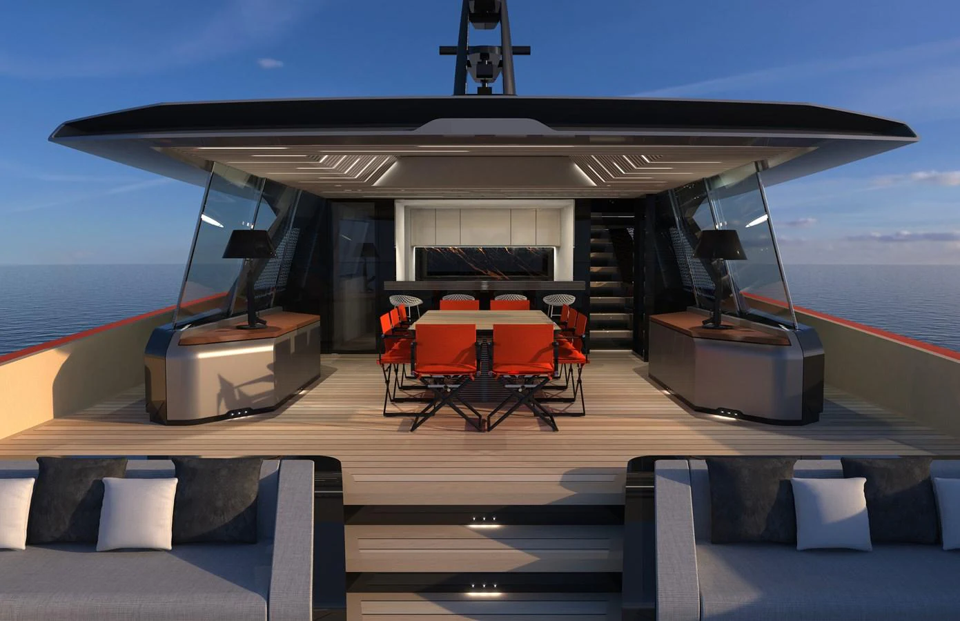 a boat on the water aboard TRIBALE ESSENCE 125 Yacht for Sale