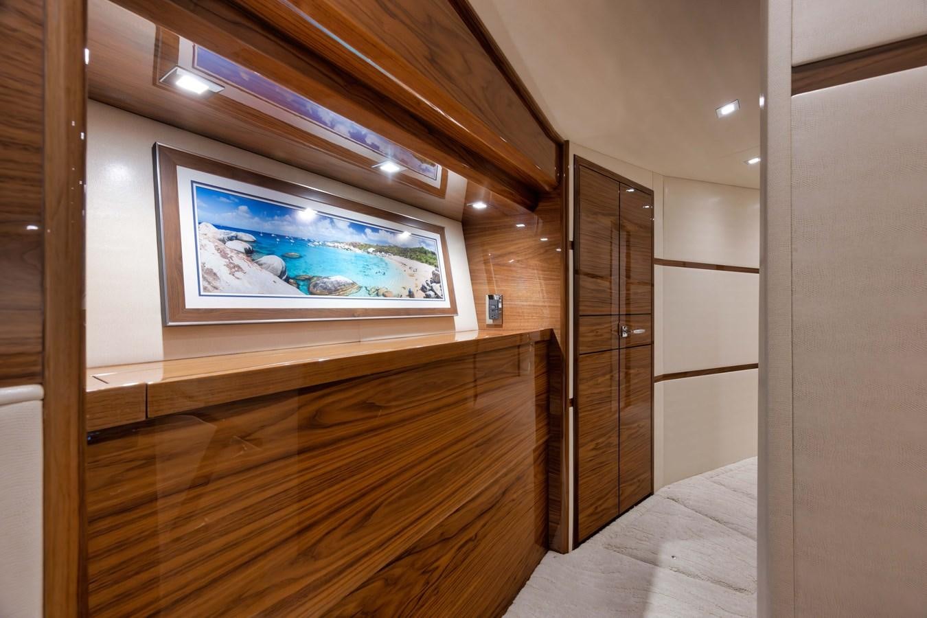 a room with a large screen aboard MISS CARRIE Yacht for Sale