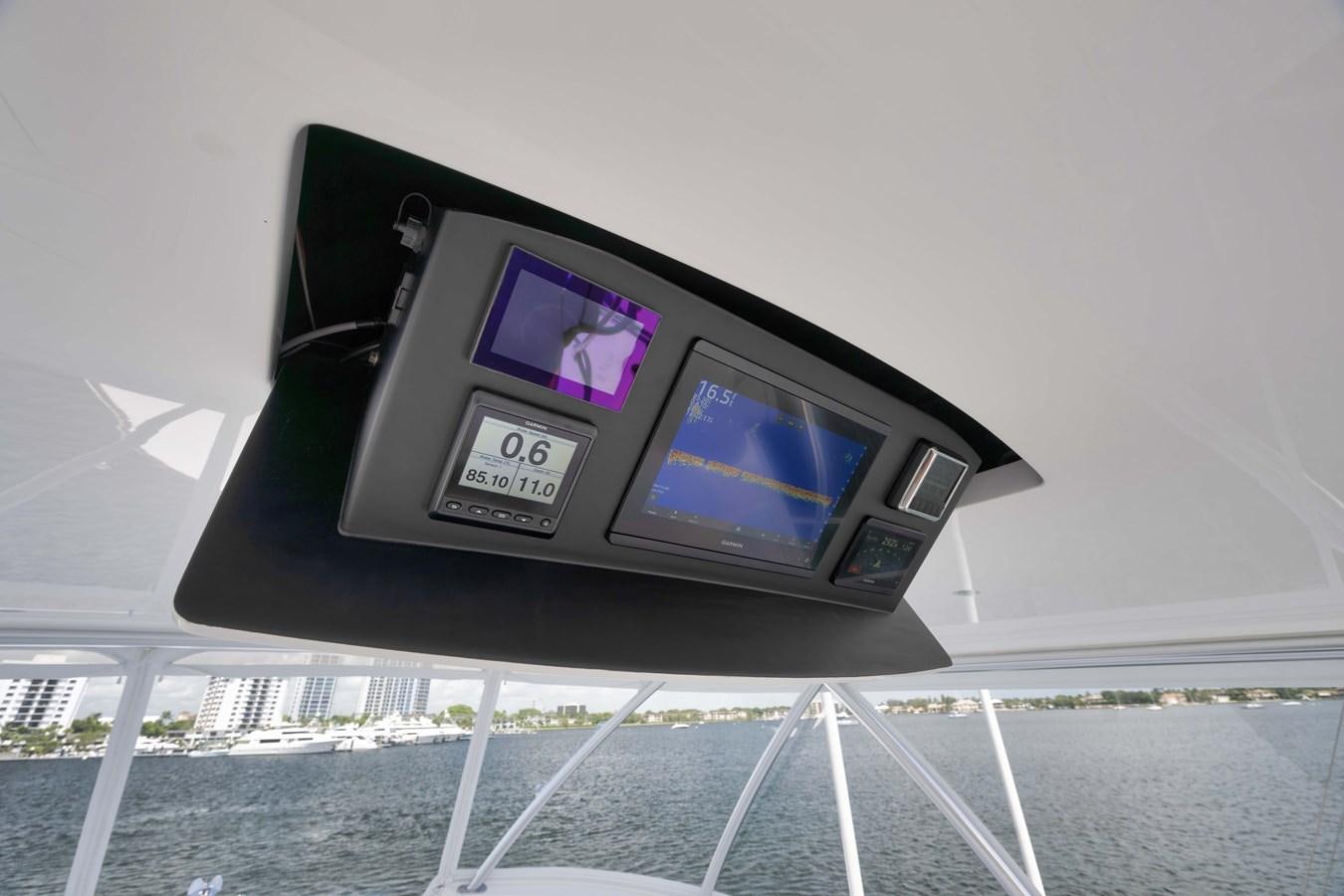 a screen on a pole aboard MISS CARRIE Yacht for Sale