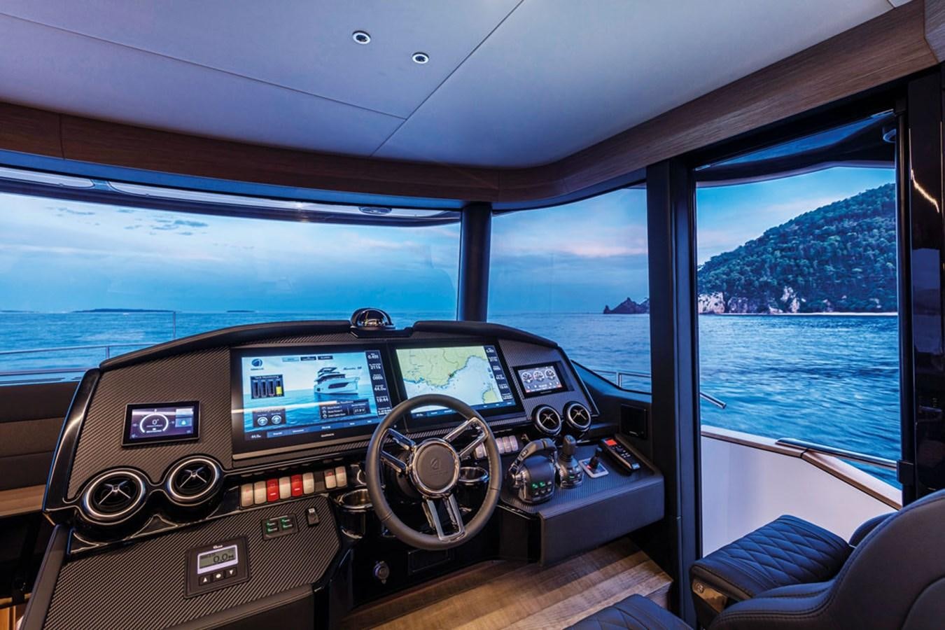 inside of a car aboard NAVETTA 75 Yacht for Sale