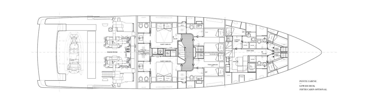 engineering drawing aboard 2023 SANLORENZO SD96 #131 Yacht for Sale