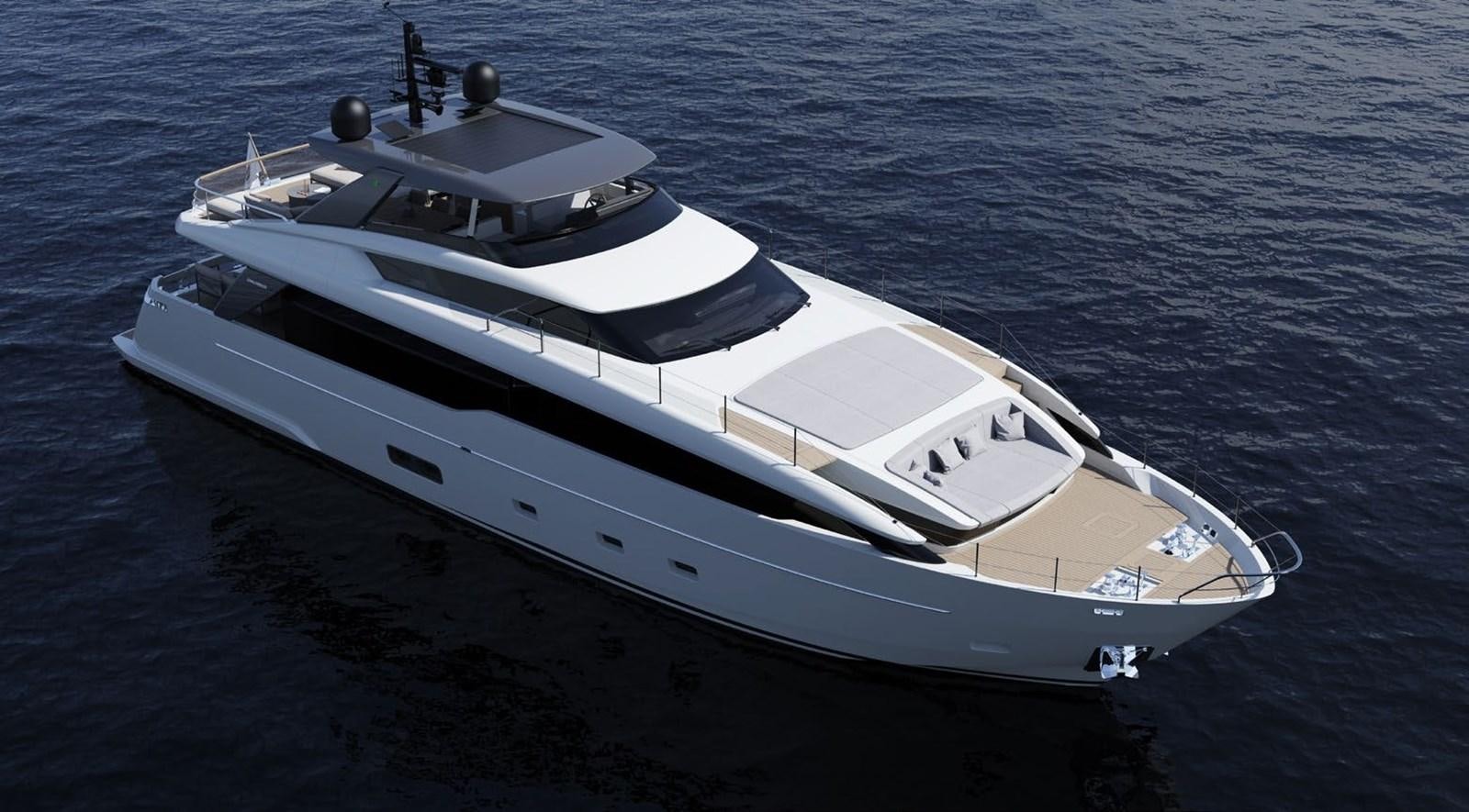 a white yacht on the water aboard ALMA BLU Yacht for Sale