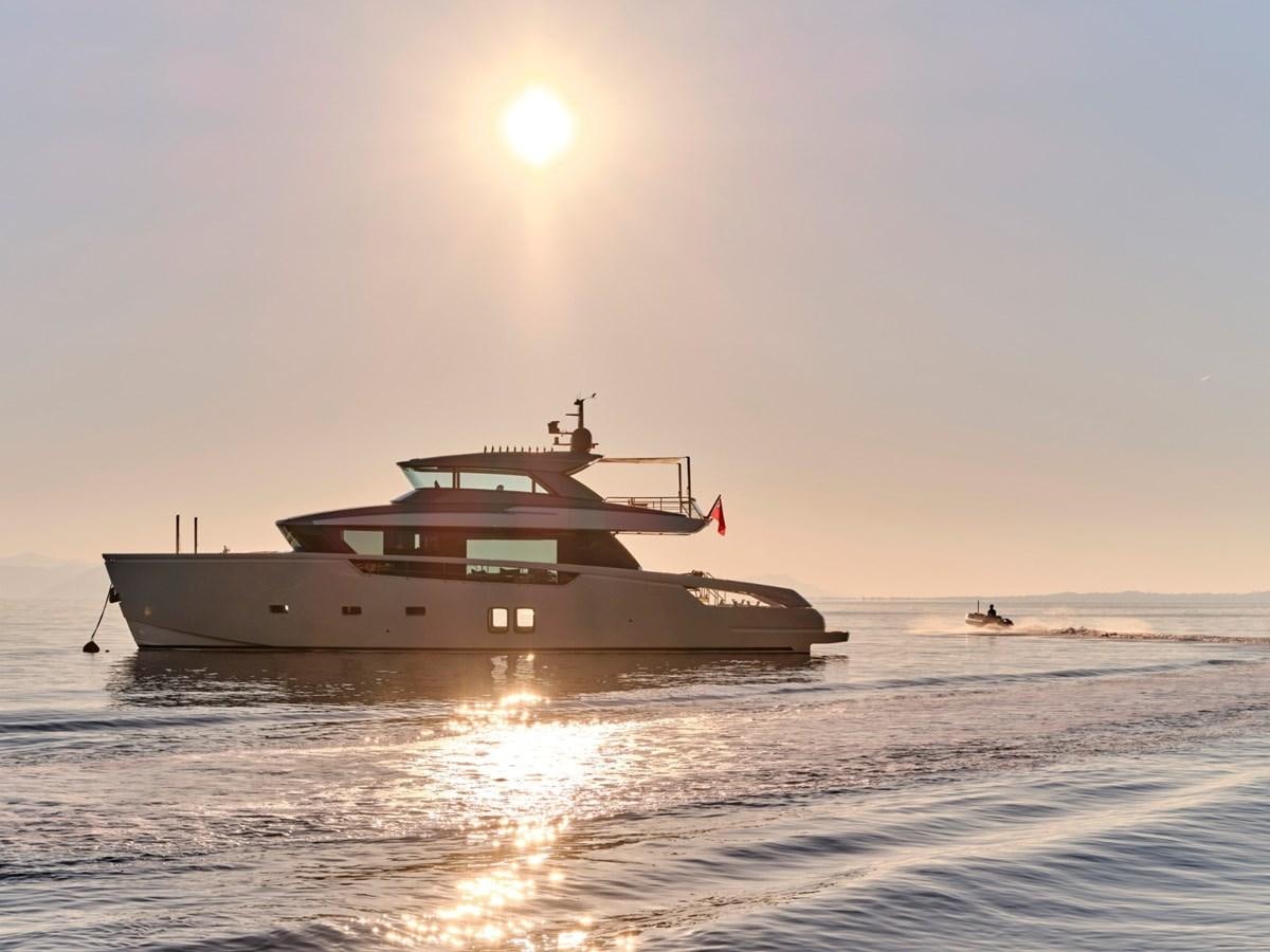 a boat on the water aboard 2022 SANLORENZO SX76 #72 Yacht for Sale