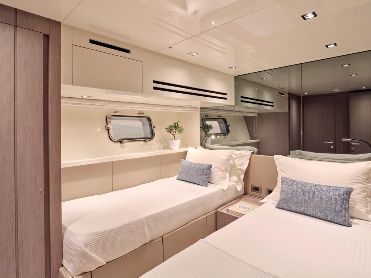 a room with two beds aboard 2022 SANLORENZO SX76 #72 Yacht for Sale