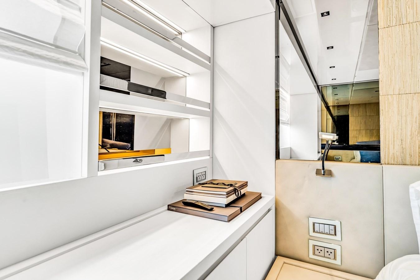 a room with a shelf and a window aboard 2018 SANLORENZO SL78 Yacht for Sale