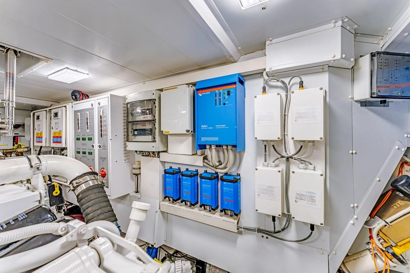 a room with several machines aboard 2018 SANLORENZO SL78 Yacht for Sale