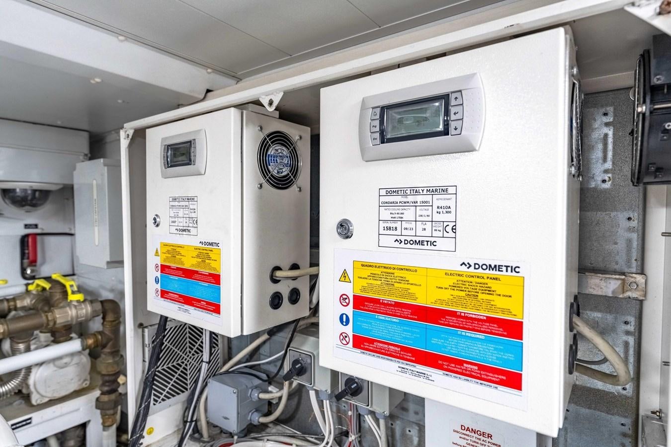 a machine in a room aboard 2018 SANLORENZO SL78 Yacht for Sale