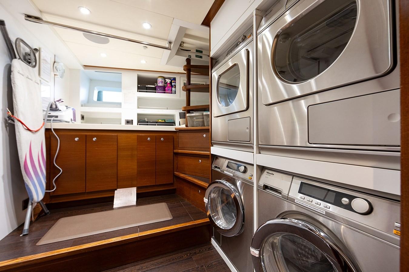a kitchen with a large oven aboard BELONGERS Yacht for Sale